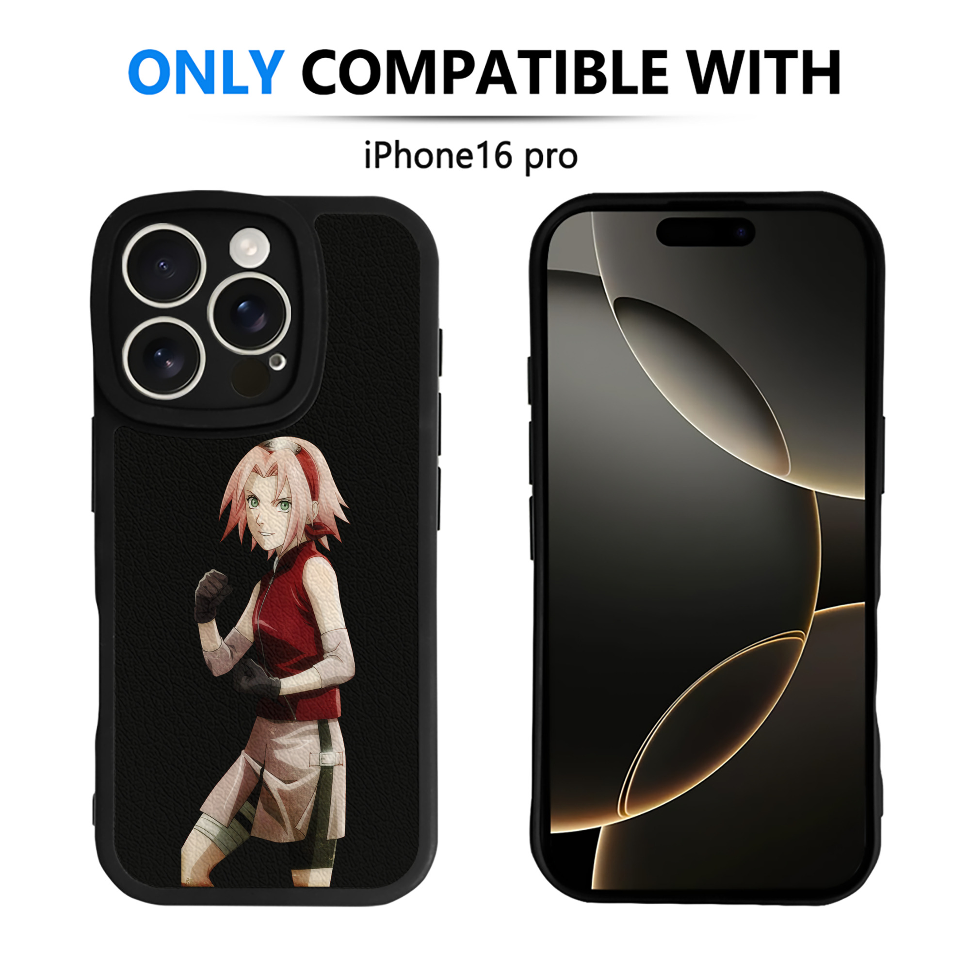（画像用） NARUTO -ナルト- 春野サクラ Haruno Sakura 【iPhone 16シリーズ対応】シリコンスマホケース（レザー調） 材質：シリコン